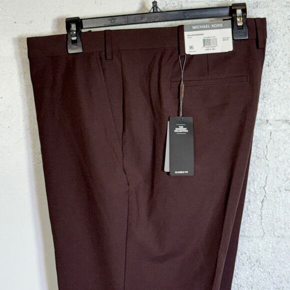 Michael Kors Men's Classic Fit Perform Fall Dress Pants blackberry 42X30 $95 - Picture 1 of 11